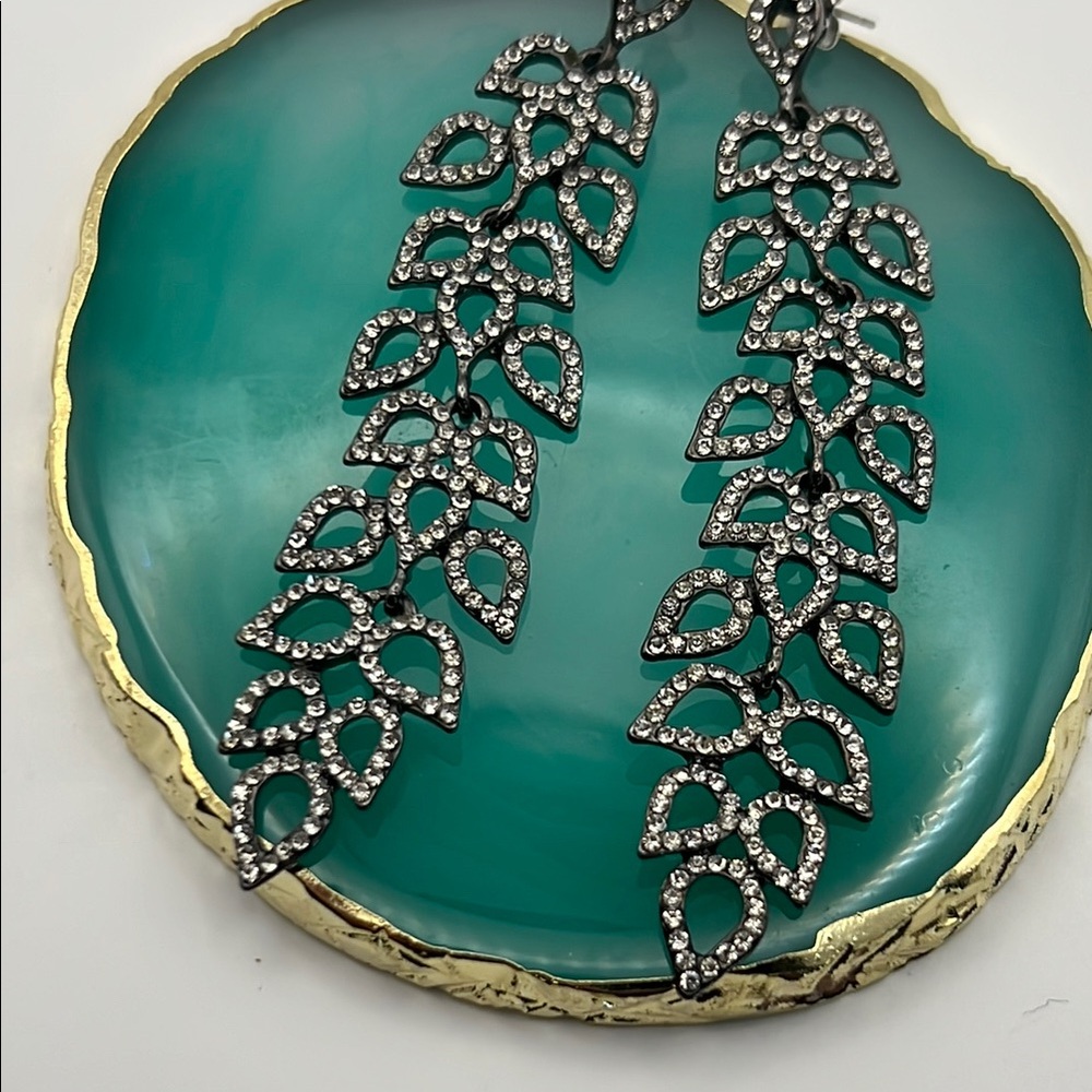 Elegant Silver Leaf Drop Earrings